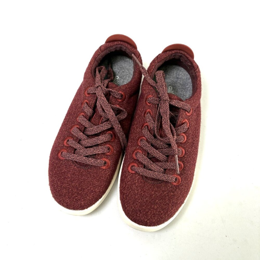 Allbirds WP Wool‎ Pipers Shoes Womens 6 Burgundy Low Top Comfort Lace Sneakers
